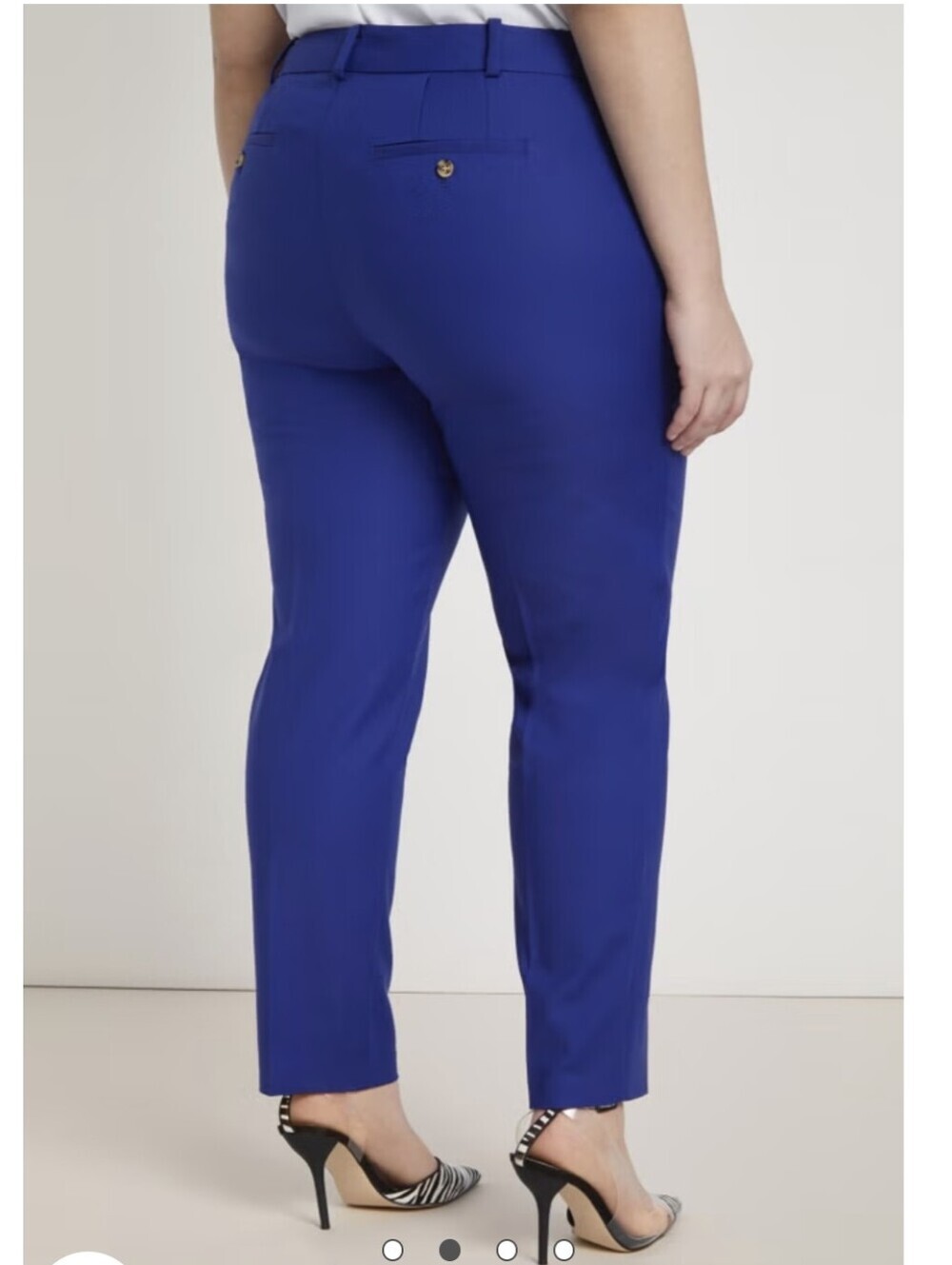 ELOQUII Kady Fit Double Weave Ankle Pants Cobalt Blue Plus Size 22 Career Office - Picture 3 of 14